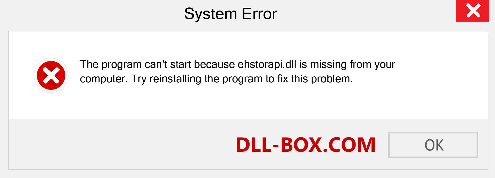  ehstorapi.dll file is missing?. Download for Windows 7, 8, 10 - Fix  ehstorapi dll Missing Error on Windows, photos, images